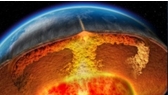 Image of the earth's core, linked to Volcanoes 101 video