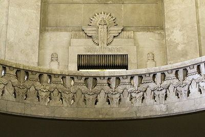 A rising sun symbol at the ANZAC Memorial