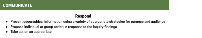 Communicate step of the Geographical inquiry process Communicate step of the Geographical inquiry process