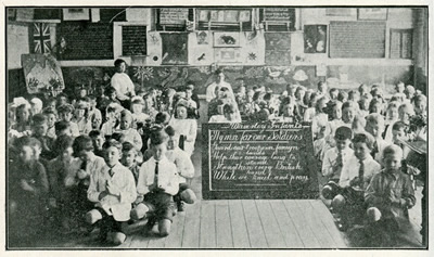 Classroom with students on bended knee at prayer. Classroom with students on bended knee at prayer.