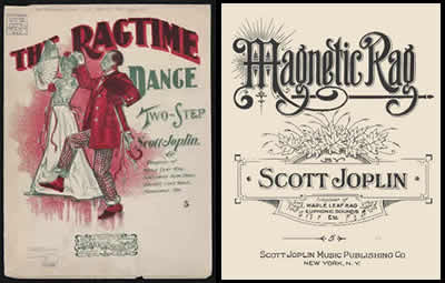 Two song sheet cover pages, one shows a couple dancing Two song sheet cover pages, one shows a couple dancing