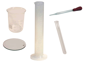 Five pieces of glassware